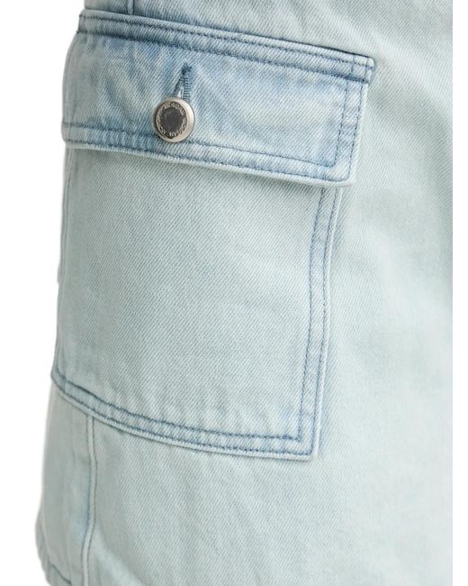 Morgan Blue Wrap-Front Mini Shorts
