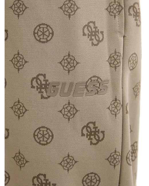 Guess Natural Monogram-Print Track Pants for men