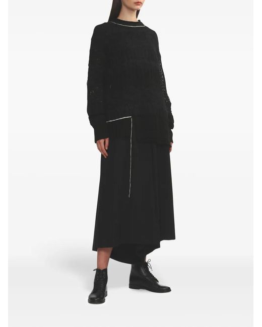 Y's Yohji Yamamoto Black Contrast-Stitching Jumper