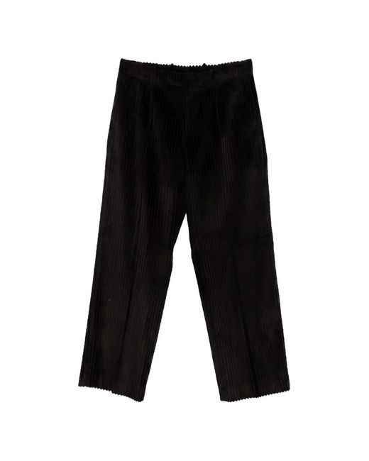 Our Legacy Black Borrowed Plissé-Effect Cotton Trousers for men