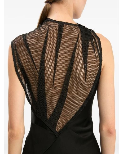 Victoria Beckham Black Robe Longue En Résille