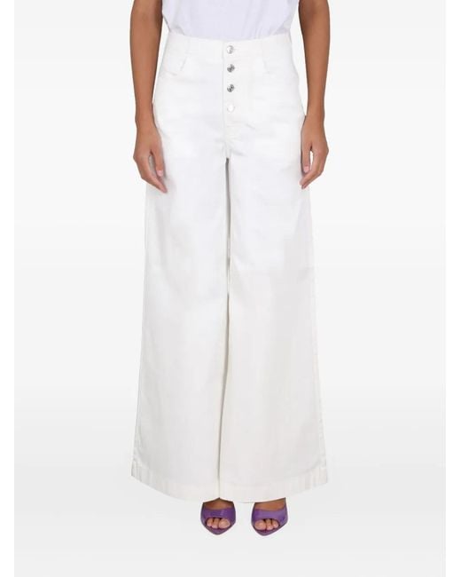 Department 5 White Buttoned Trousers