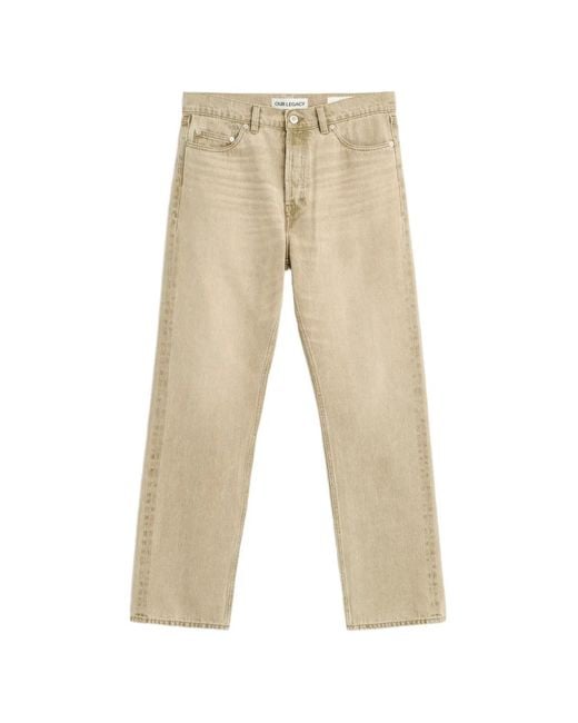 Our Legacy Natural First Cu Logo-Patch Jeans for men