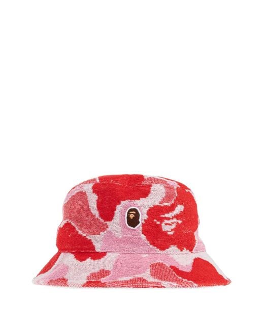 A Bathing Ape Fischerhut mit Camouflagemuster in Red für Herren