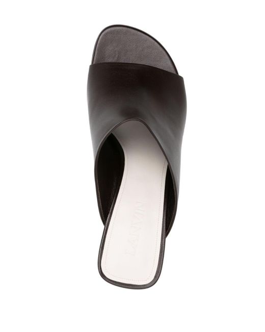 Lanvin Black Sequence 75mm Leather Mules