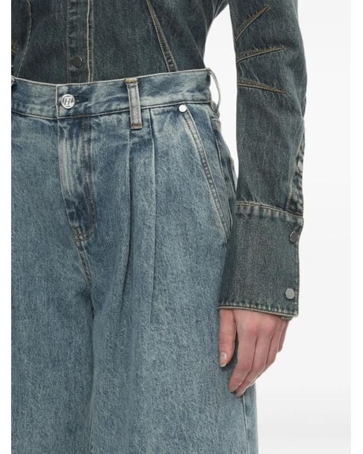 Helmut Lang Blue Pleated Jeans