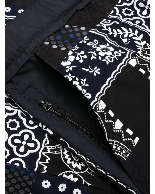 Sacai X Hank Willis Thomas Broek Met Patchwork in het Black voor heren