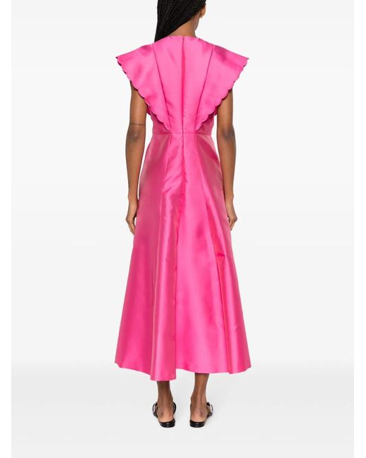 Philosophy Di Lorenzo Serafini Pink Radzmir Scallop-Edge Midi Dress