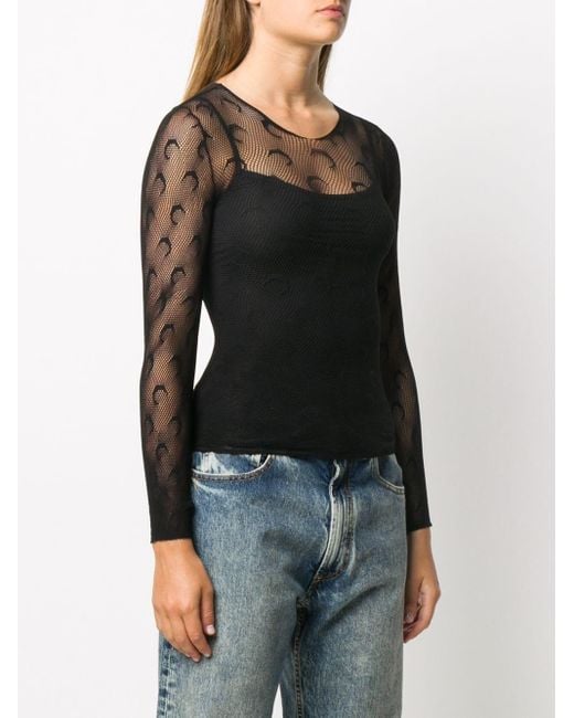 Marine Serre Cropped Moon Mesh Top in Black | Lyst UK Marine Serre Cropped Moon Mesh Top in Black | Lyst UK