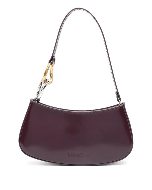 Staud Purple Ollie Shoulder Bag With Curved Handle