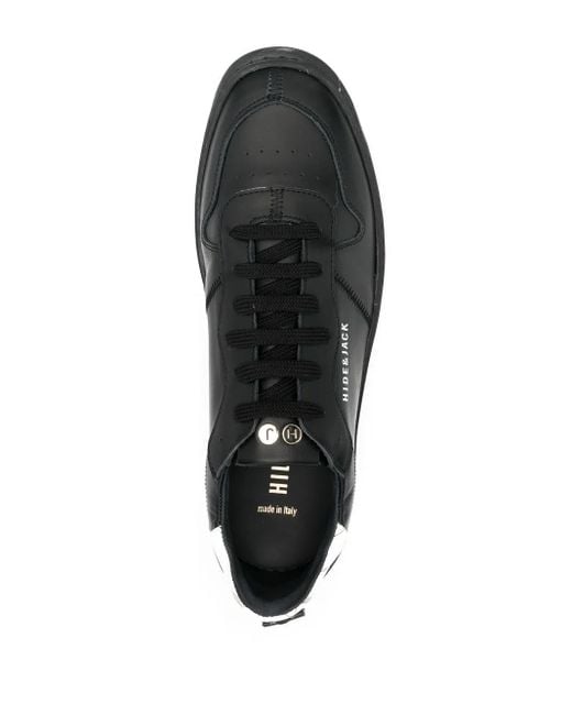 HIDE & JACK Black Side Logo-Print Detail Sneakers