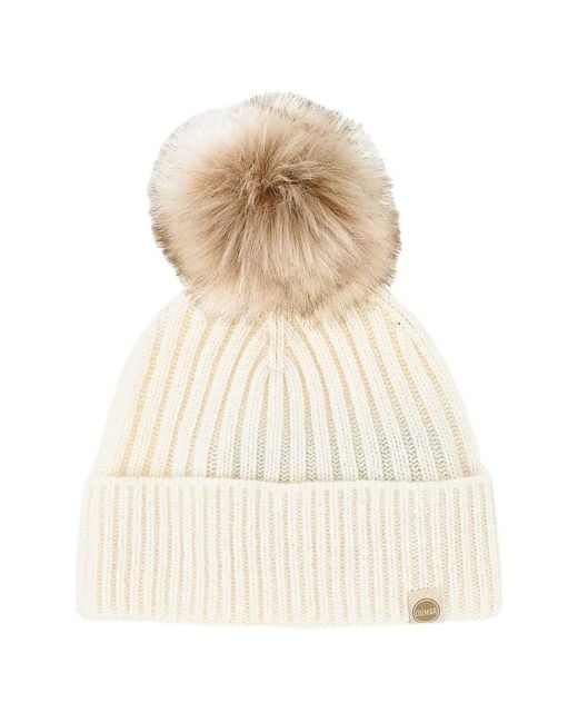 Berretto A Coste Con Pompon di Colmar in White