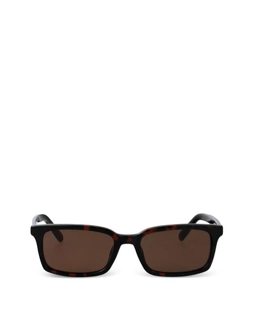 Maison Margiela Brown Tortoiseshell-Effect Rectangle-Frame Sunglasses for men