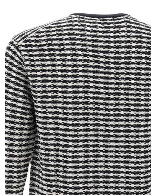 Emporio Armani Gray Patterned Wool Sweater for men