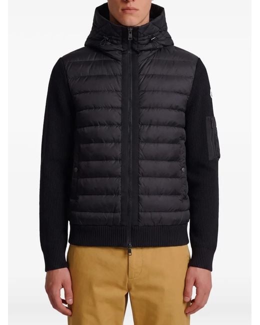Moncler Blue Padded Zip-Up Cardigan for men