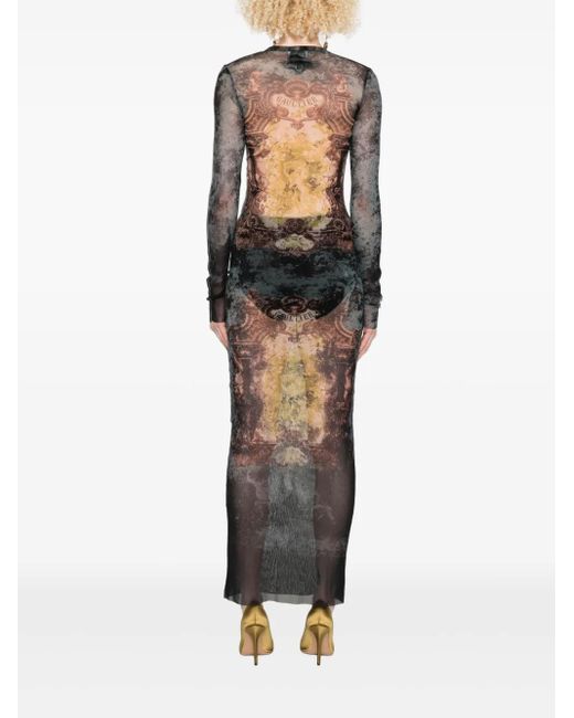 Jean Paul Gaultier バロックプリント マキシドレス Multicolor