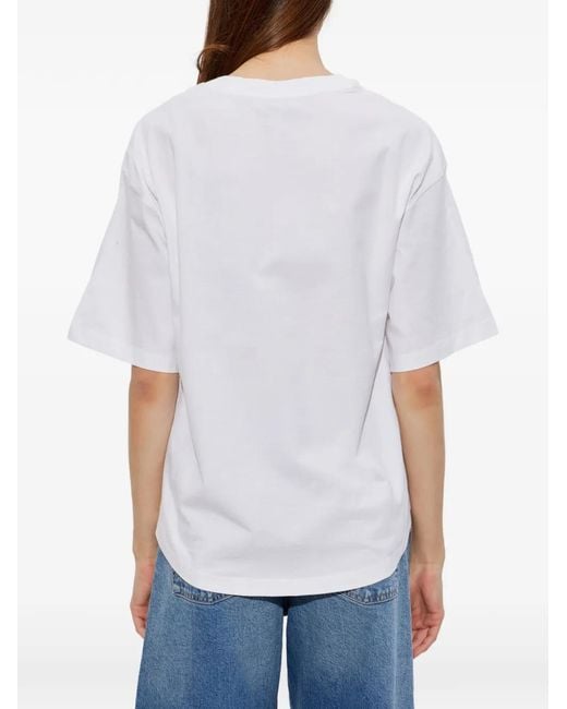 AllSaints White Stacks Amelie Bead-Embellished T-Shirt