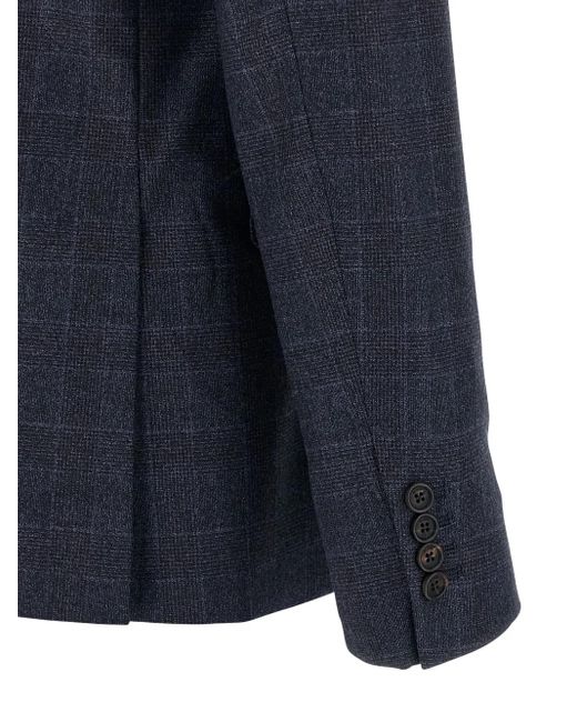Pal Zileri Geruite Blazer Met Enkele Rij Knopen in het Blue voor heren