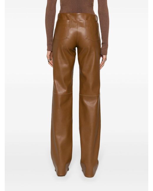 AYA MUSE Brown Cida Faux-leather Trousers