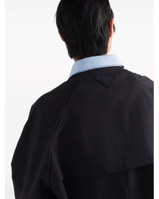 Chubasquero con cuello en contraste Prada de hombre de color Black