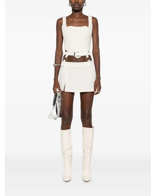 Vestiaire d'un Oiseau Libre White Belted Mini Skirt