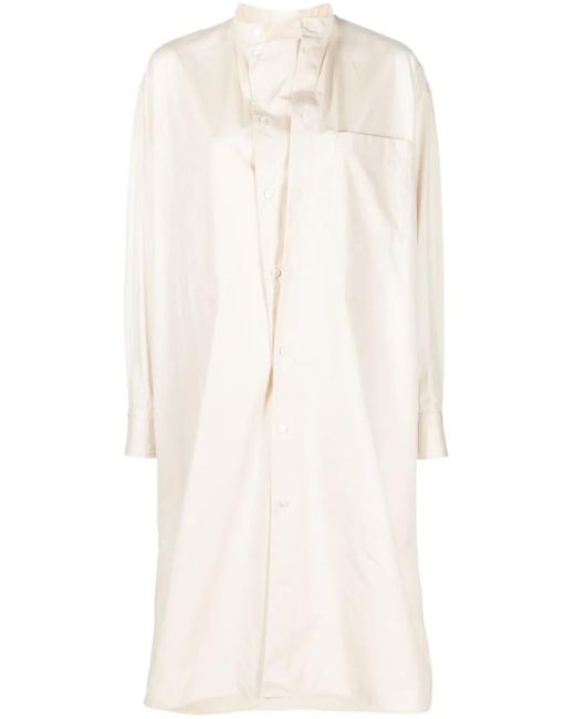 Lemaire White Band-Collar Cotton Shirtdress