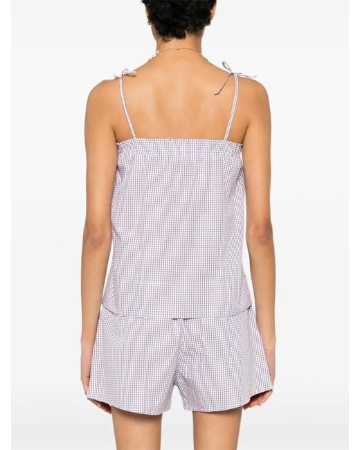 A.P.C. Purple Checked Top