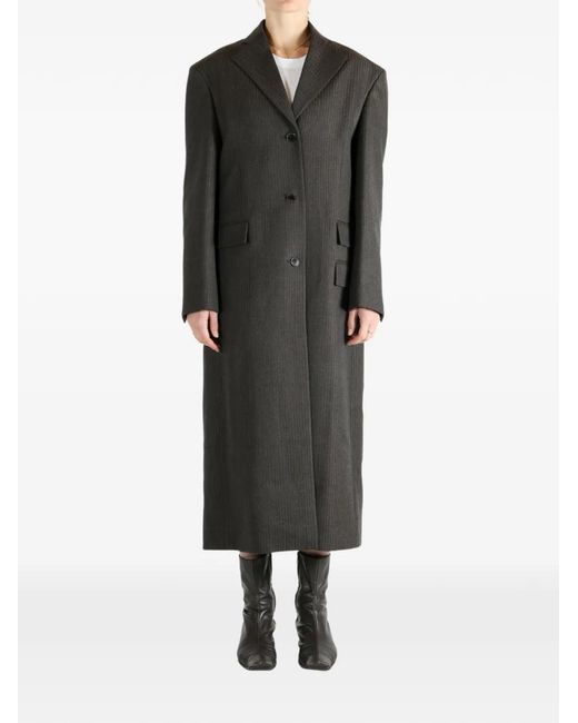 Calvin Klein Black Button Pockets Coat
