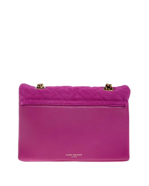 Kurt Geiger Purple Small Kensington Quilted Chain-Strap Crossbody Bag