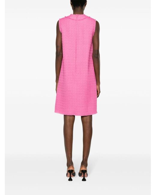 Robe courte en tweed à design sans manches Dolce & Gabbana en coloris Pink