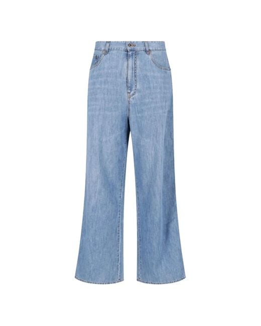Miu Miu Blue Chambray Pants