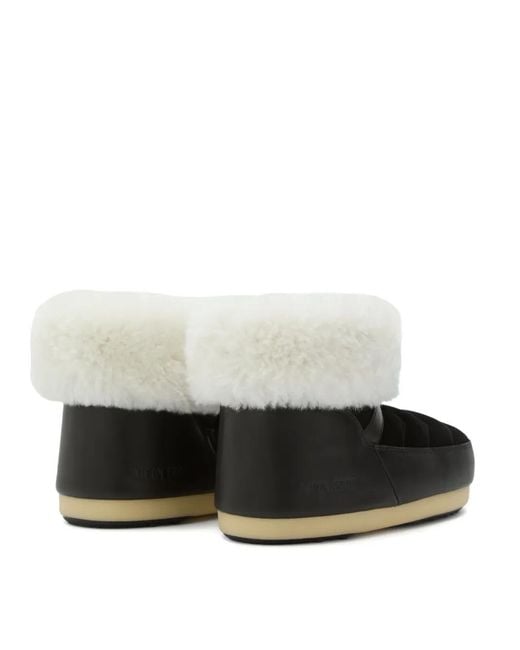 Moon Boot Black Evx Quilted Shearling Boots