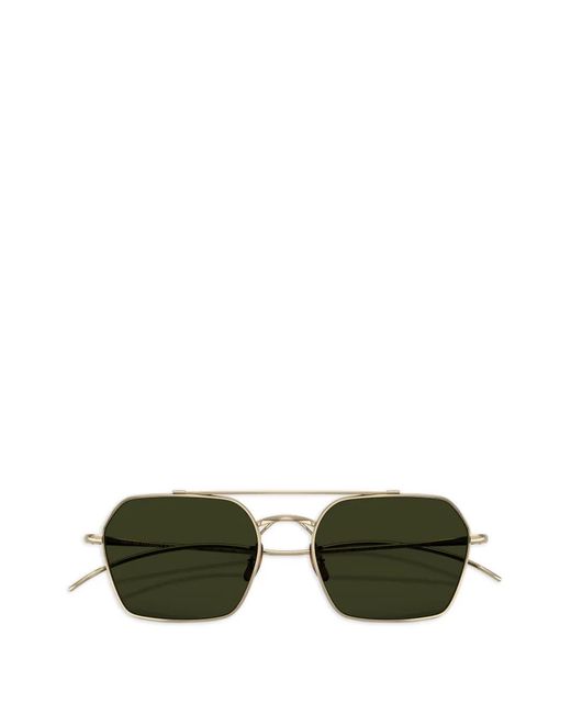 Oliver Peoples Green Tk-15 Geometric-Frame Double-Bridge Sunglasses