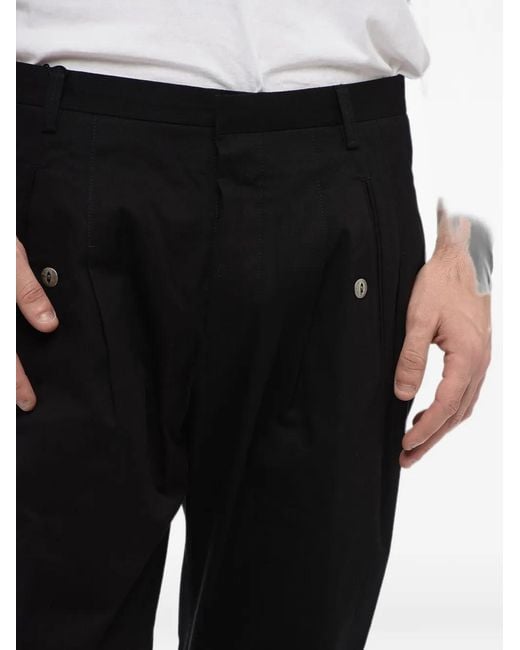 Corneliani Black Pleated Chino Trousers for men