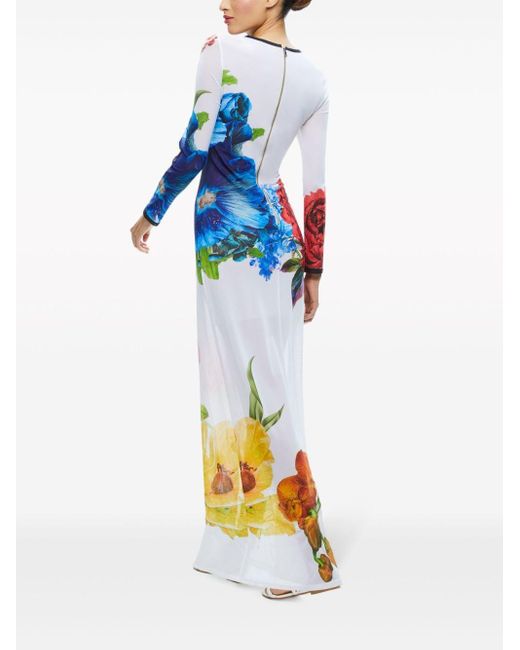 Alice + Olivia Blue Delora Floral-print Maxi Dress