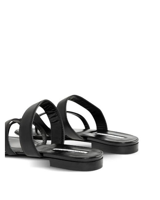 Manolo Blahnik Black Susa Strappy Sandals