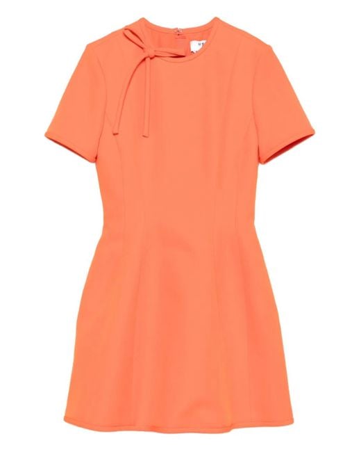 Robe Courte À Col Noué MSGM en coloris Orange