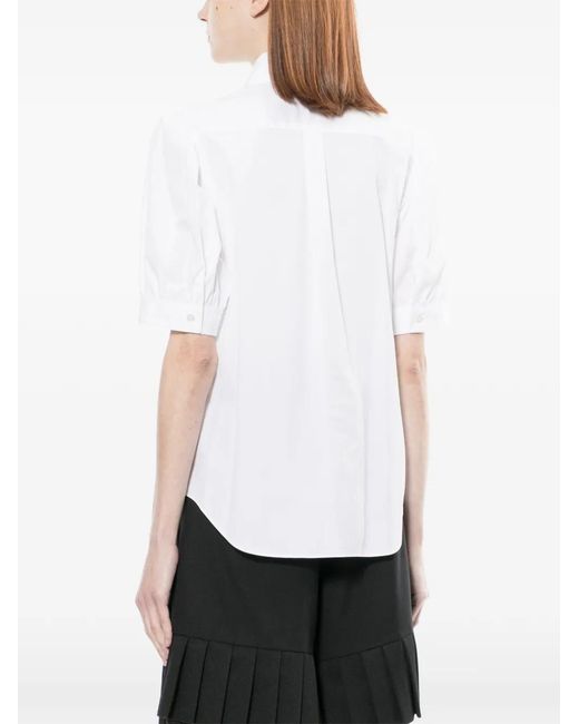 Noir Kei Ninomiya White Ruffle-Collar Shirt