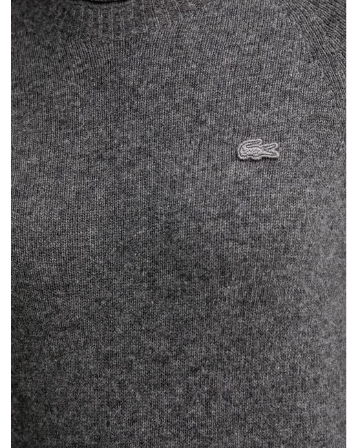 Lacoste Gray 3D Knitted Logo Sweater