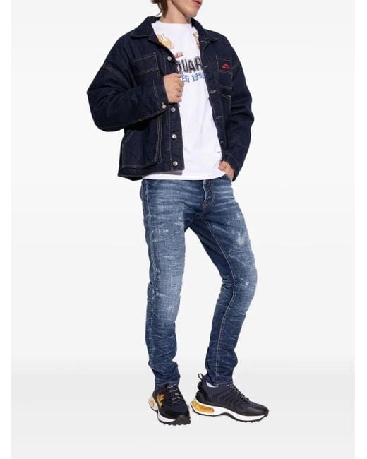 DSquared² Wave-patterned lace-up low-top sneakers in Black für Herren