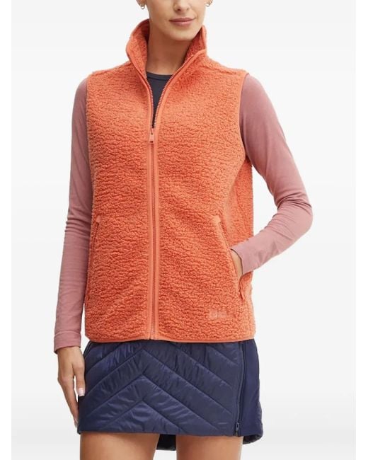 Jack Wolfskin Orange Logo-Embroidery Fleece Vest