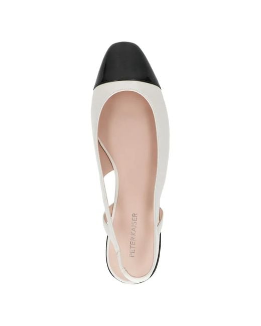 Peter Kaiser White Two-Tone Slingback Leather Pumps
