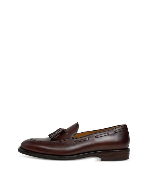 Hackett White Mayfair Crust Tassel Leather Loafers for men