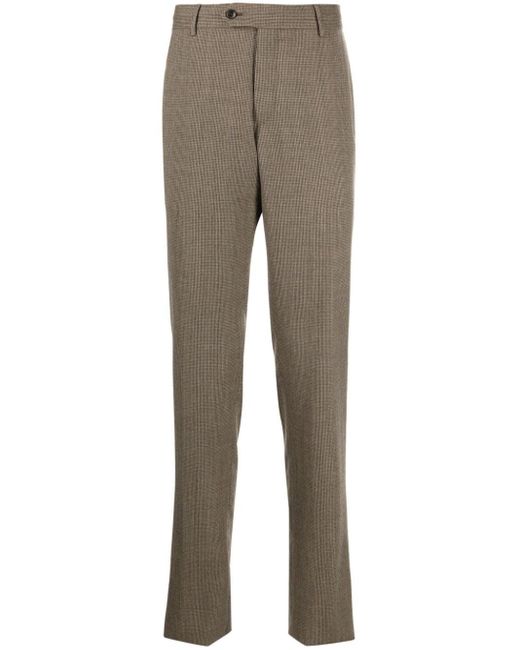 PT Torino Gray Business Houndstooth Slim-leg Trousers for men
