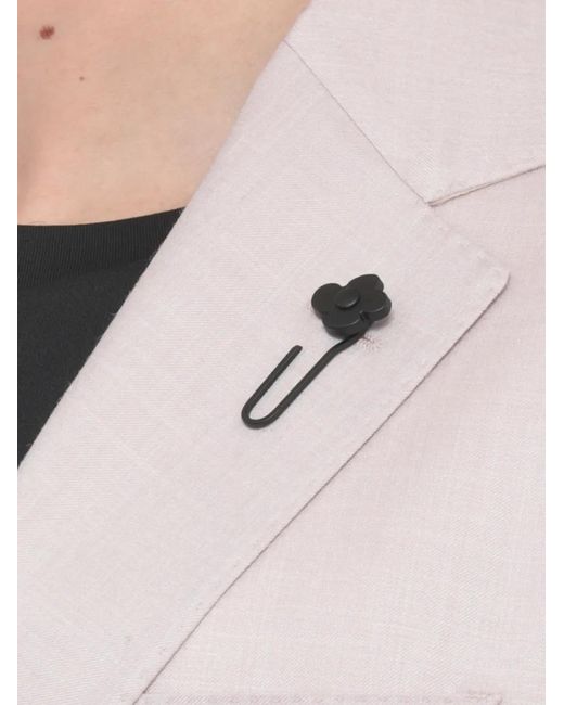 Lardini White Flower-Pin Jacket for men