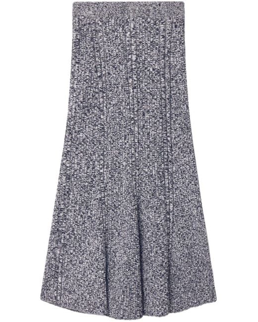 Stella McCartney Gray Mouline Mélange Ribbed-knit Skirt