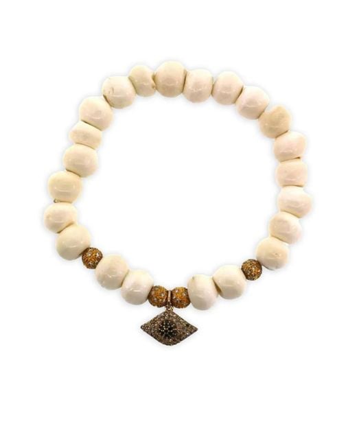 Loree Rodkin White 14k Yellow Gold Small Evil Eye Diamond And Sapphire Bracelet