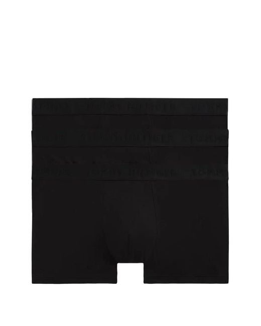 Tommy Hilfiger Black Logo-Waistband Boxers (Pack Of Three) for men