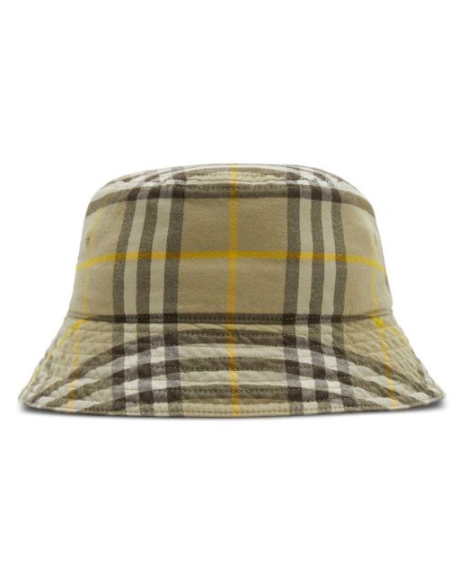 Burberry Green Check Bucket Hat for men