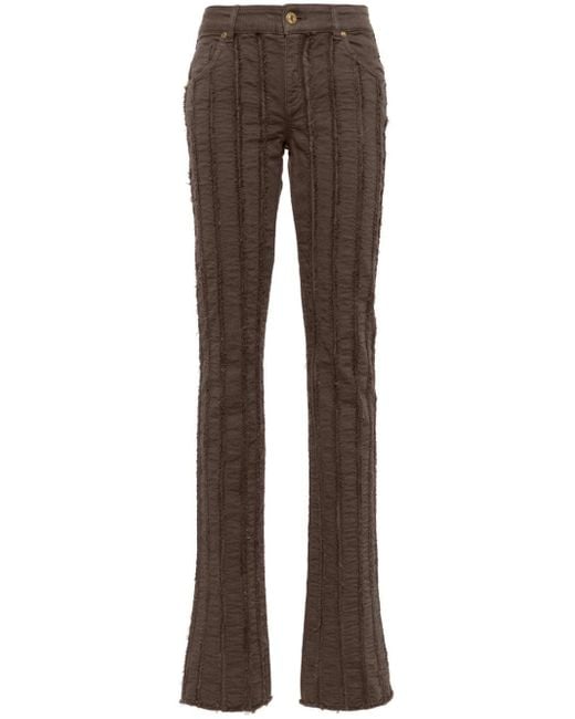 Blumarine Brown Striped Straight-leg Trousers